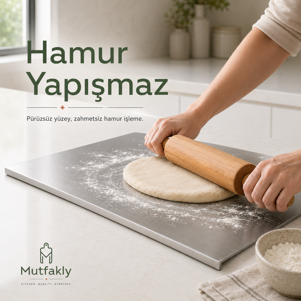 Mutfakly Paslanmaz Çelik Kesme Tahtası
